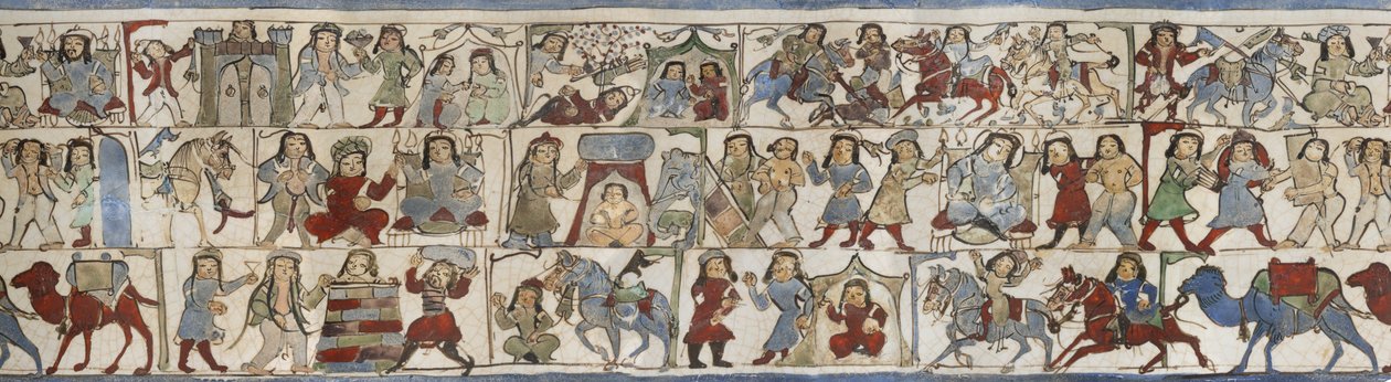 "Şahnama"yı betimleyen beher, Kaşan, İran, Selçuklu Dönemi, 12. yüzyıl sonu by Persian School