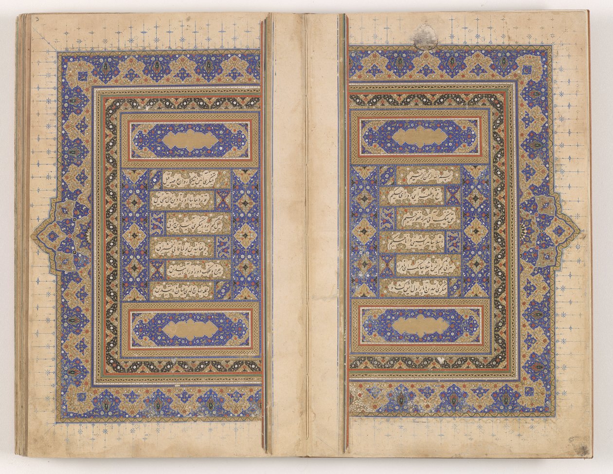 Mahzan al-asrar'ın çift sayfası by Persian School