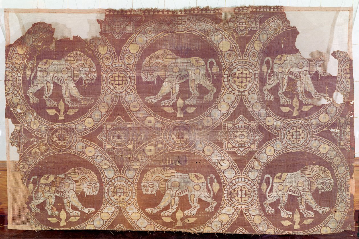 St. Julian mezarından kumaş, 3-5. yüzyıl (tekstil) by Persian School