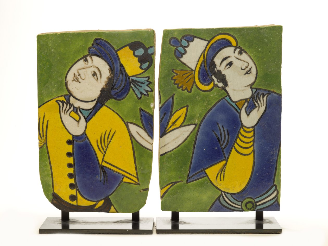 Figürlü Dekorasyonlu Parçalı Fayans by Persian School