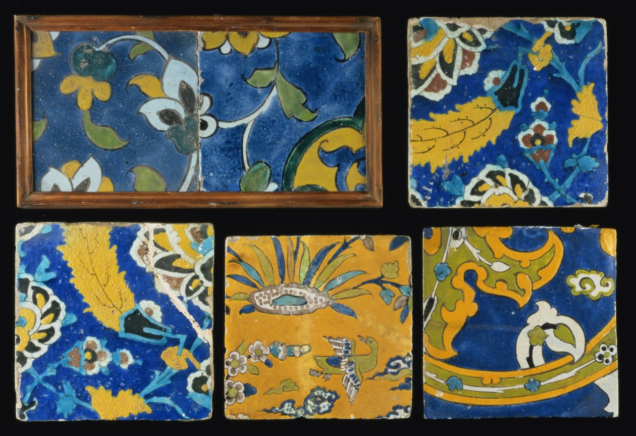 Safevi Cuerda Seca Çini Grubu (çömlek) by Persian School