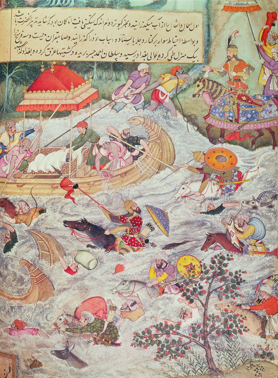 Timur'un Torunlarının Tarihinden İllüstrasyon by Persian School