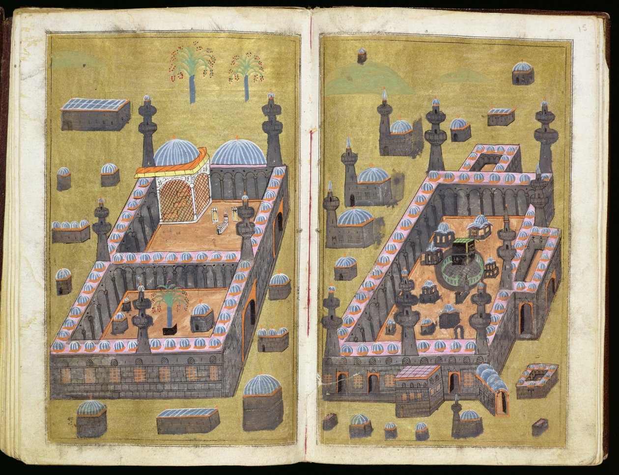 MS.343.f15v-16r Medine ve Mekke