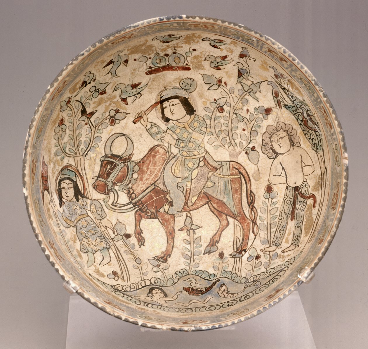 Mina'i Kase, 13. yüzyıl başı (sırlı bezemeli beyaz sırlı kompozit gövde) by Persian School