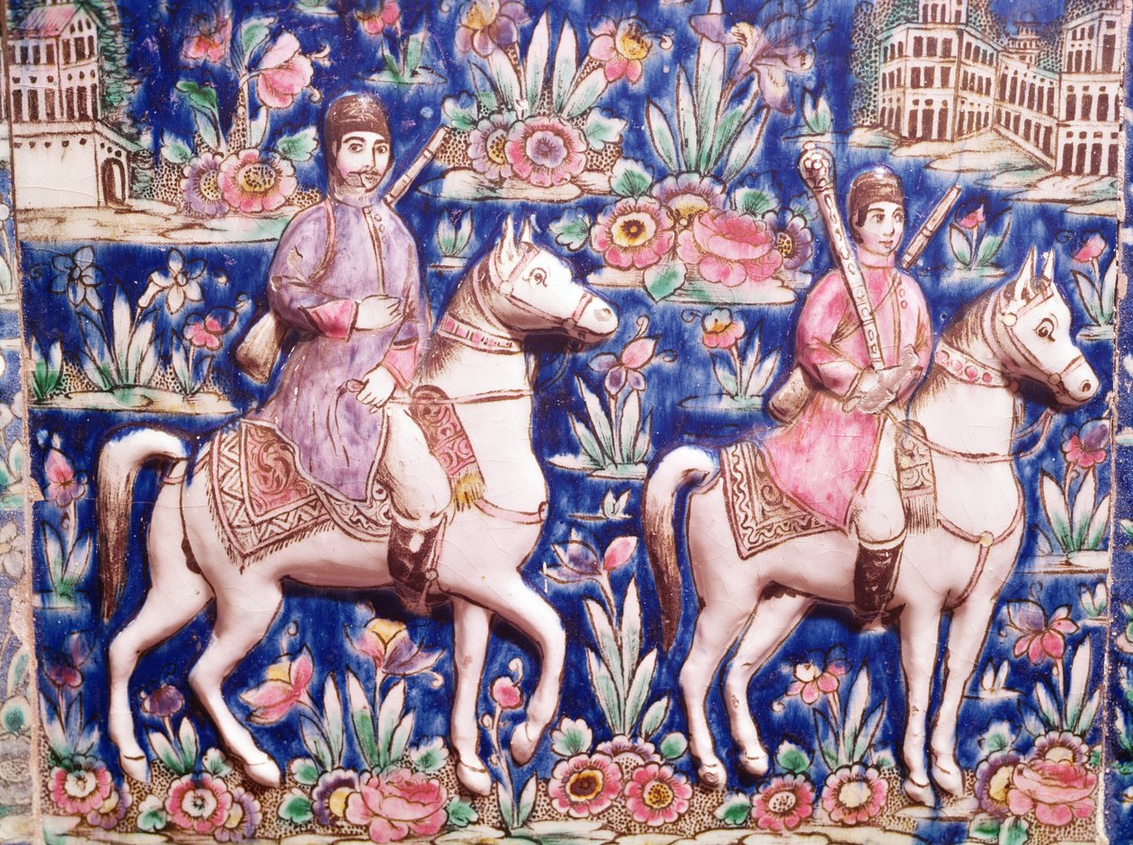Kral avlanıyor (seramik) by Persian School