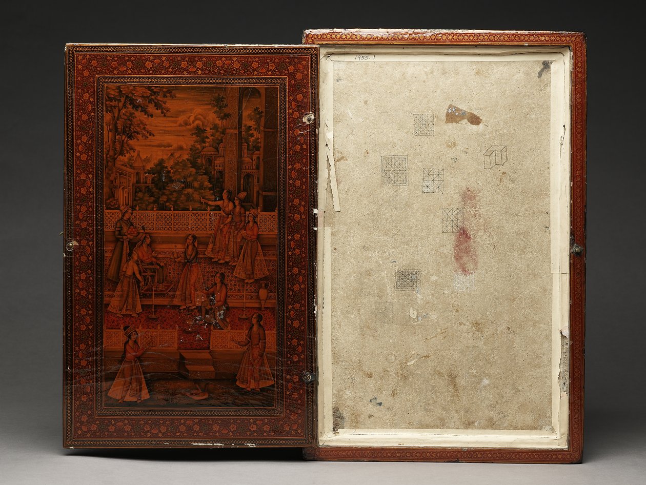 Kutsal Aileyi tasvir eden alet takımı, 1830 dolayları (karma teknik) by Persian School