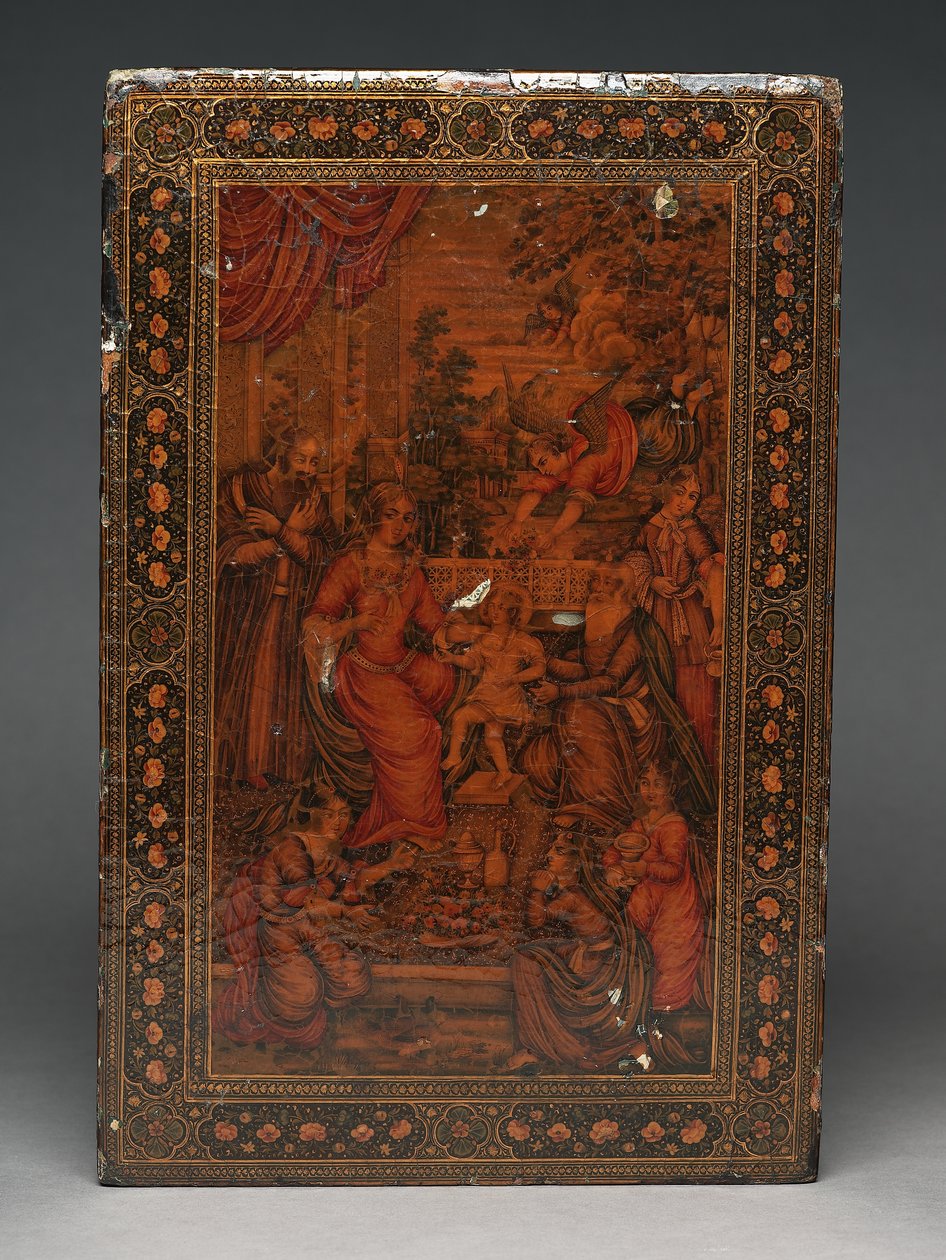 Kutsal Aileyi tasvir eden alet takımı, 1830 dolayları (karma teknik) by Persian School
