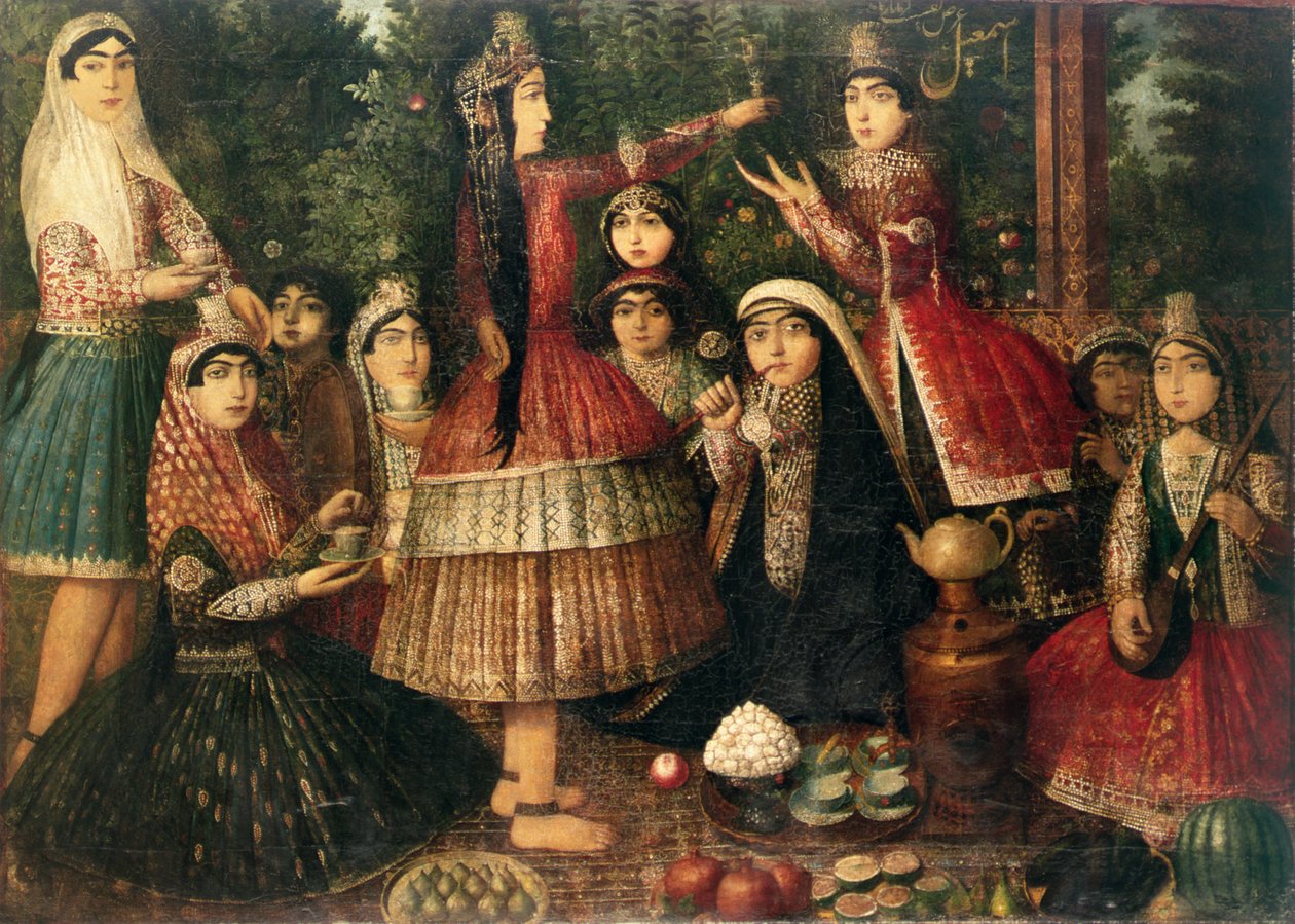 Bahçede Kadın ve Çocuklar, 19. yüzyıl by Persian School