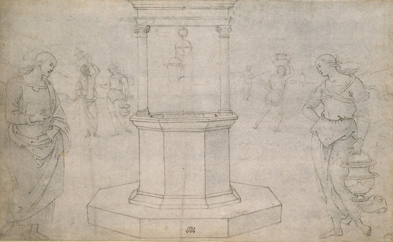 İsa ve Samiriyeli Kadın, 15. yüzyılın sonu ile 16. yüzyılın başları by Perugino