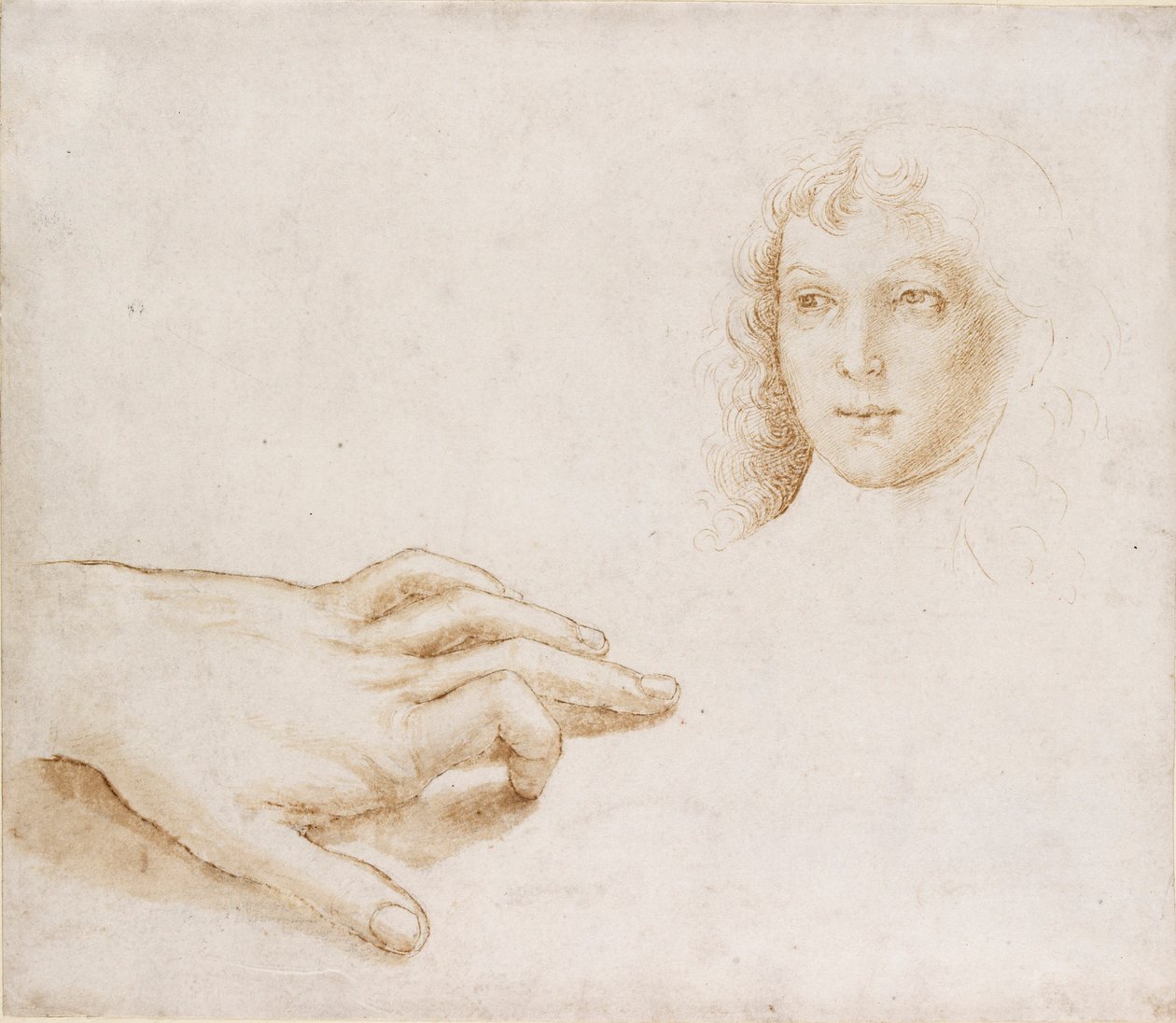 Bir Baş ve El Çalışmaları, 15. yüzyılın sonları ile 16. yüzyılın başları by Perugino