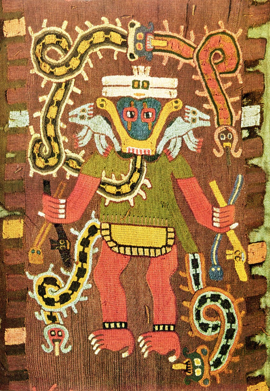 İşlemeli mitolojik figür, Paracas Nekropolis Tarzı by Peruvian School