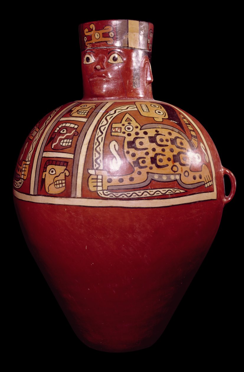 Tören polikrom kavanoz, Rukana stili, La Victoria, Churunga, Cuenca de Ocona (çömlek) by Peruvian School