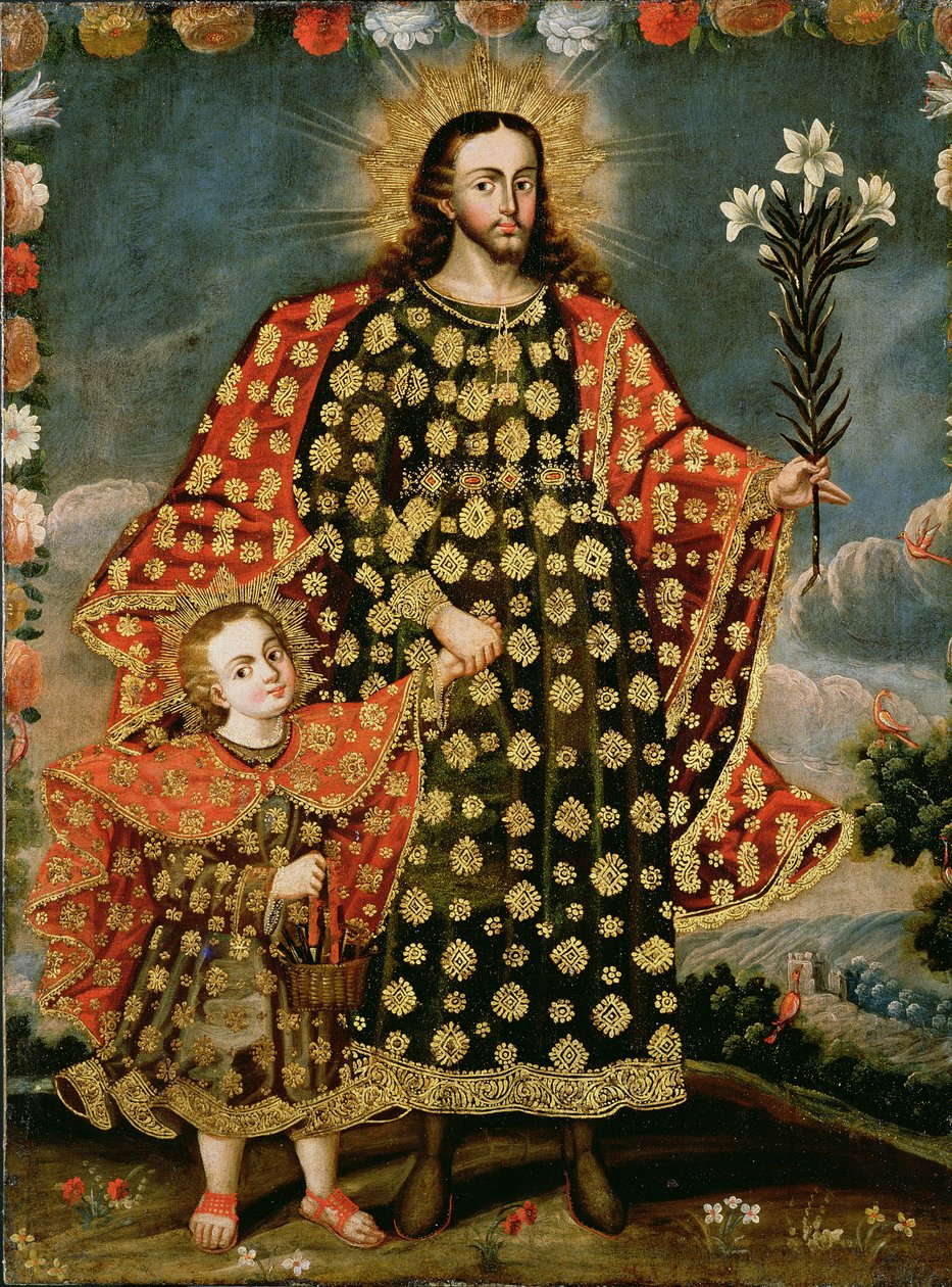 Aziz Joseph ve İsa Çocuk, 17. yüzyılın sonu - 18. yüzyılın başı by Peruvian School