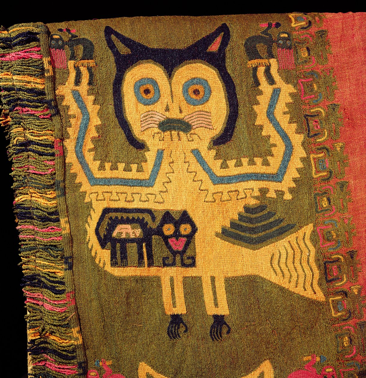 Yünlü jaguar figürü, Paracas Kültürü, MÖ 1500 dolayları (tekstil) by Peruvian School