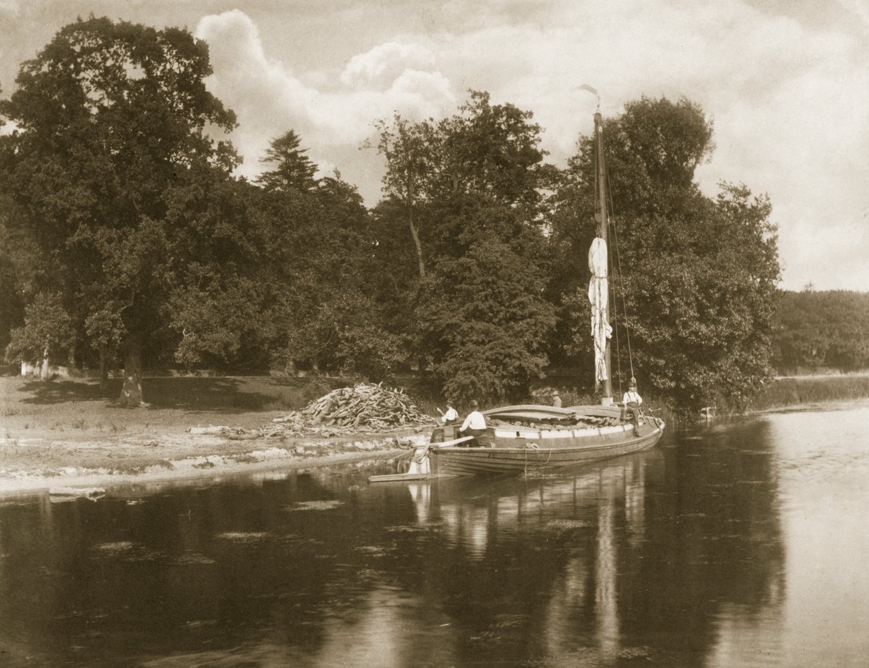 Coltshall'daki Bune Nehri, Norfolk Broads'ta Yaşam ve Manzara, 1886 dolayları by Peter Emerson und Thomas Goodall