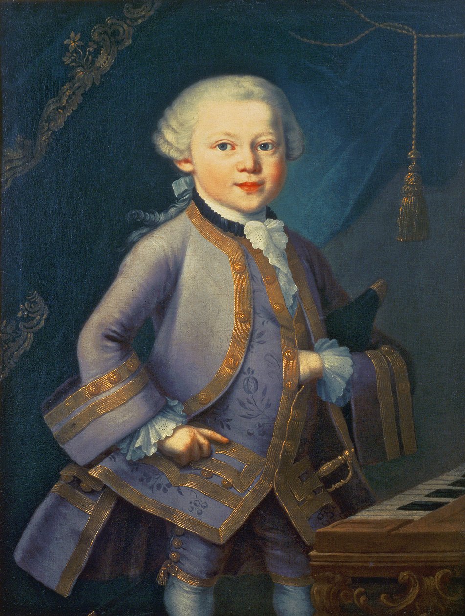 Wolfgang Amadeus Mozart (1756-91), 1763 by Peter Anton Lorenzoni