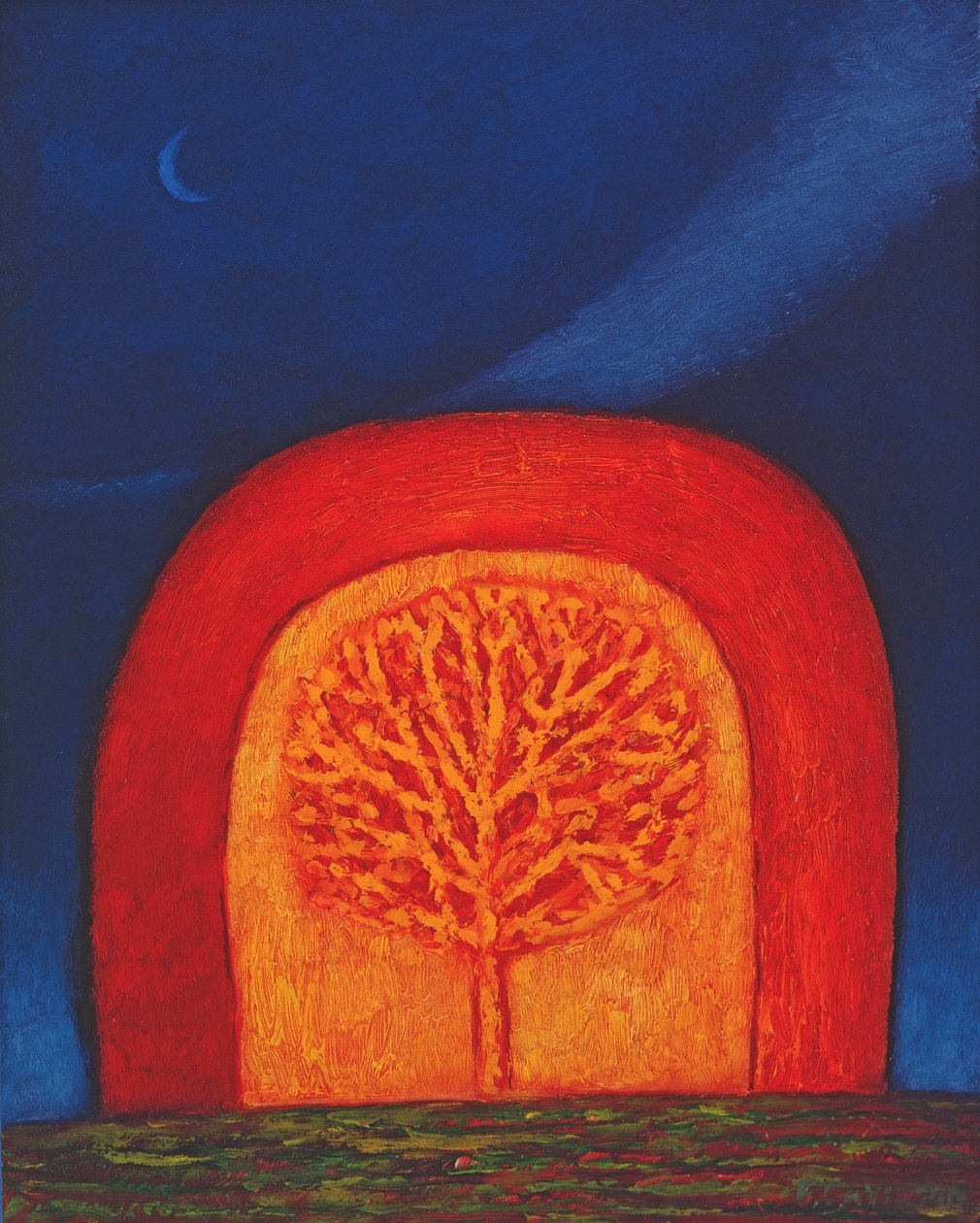 Archway, 1997 (kağıt üzerine yağlı boya) by Peter Davidson