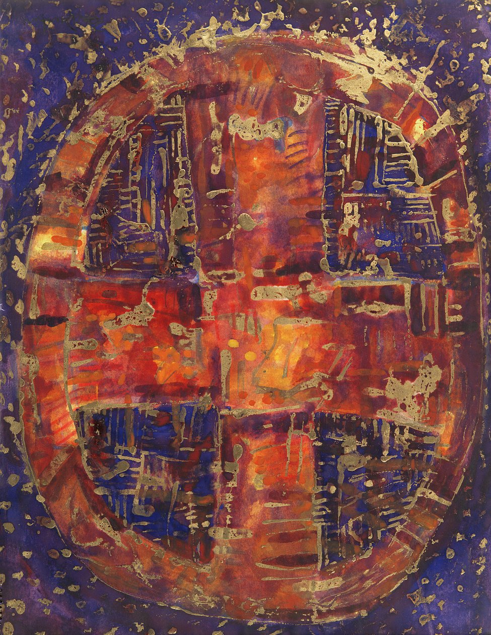 Celtic Cross, 1990 (kağıt üzerinde karışık teknik) by Peter Davidson