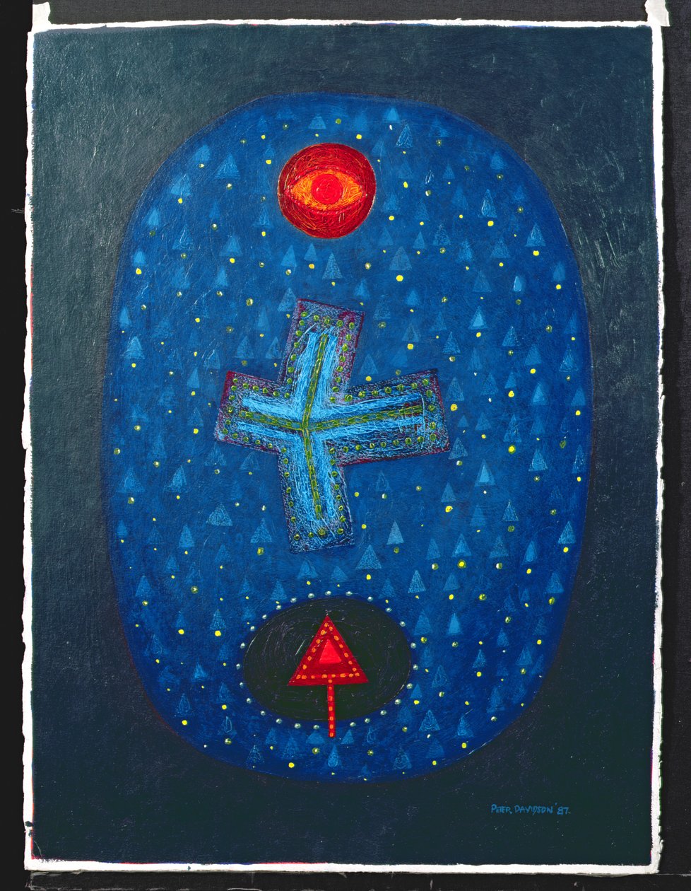 Oval Formlar, 1987 (kağıt üzerinde akrilik) by Peter Davidson