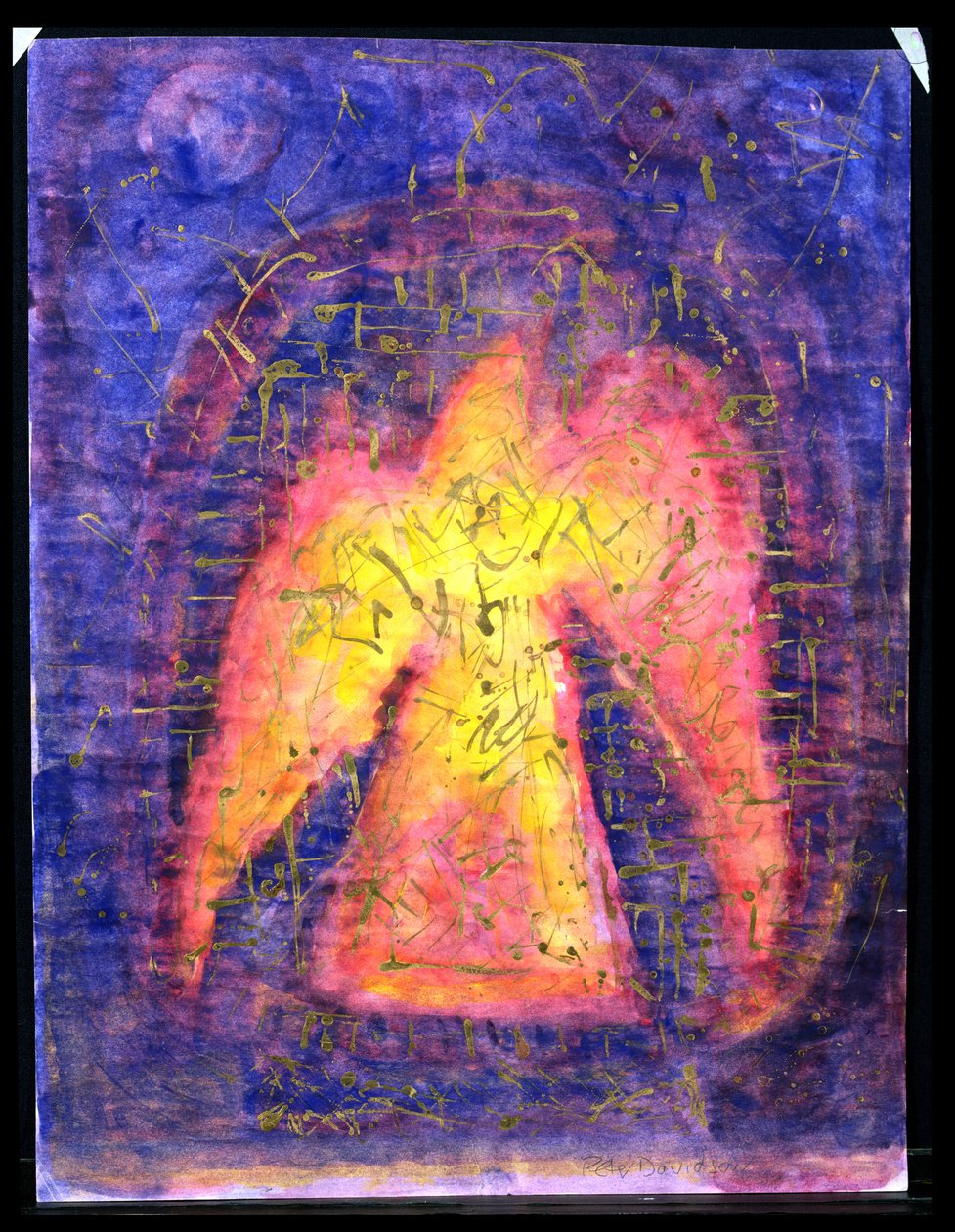Golden Bird Rising, 1992 (kağıt üzerinde karışık teknik) by Peter Davidson