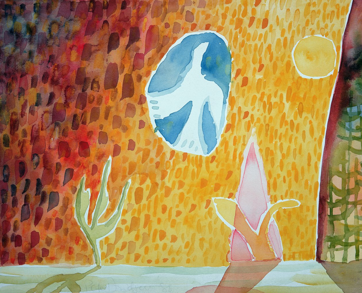 Sunburst, 1989 (kağıt üzerinde wc) by Peter Davidson