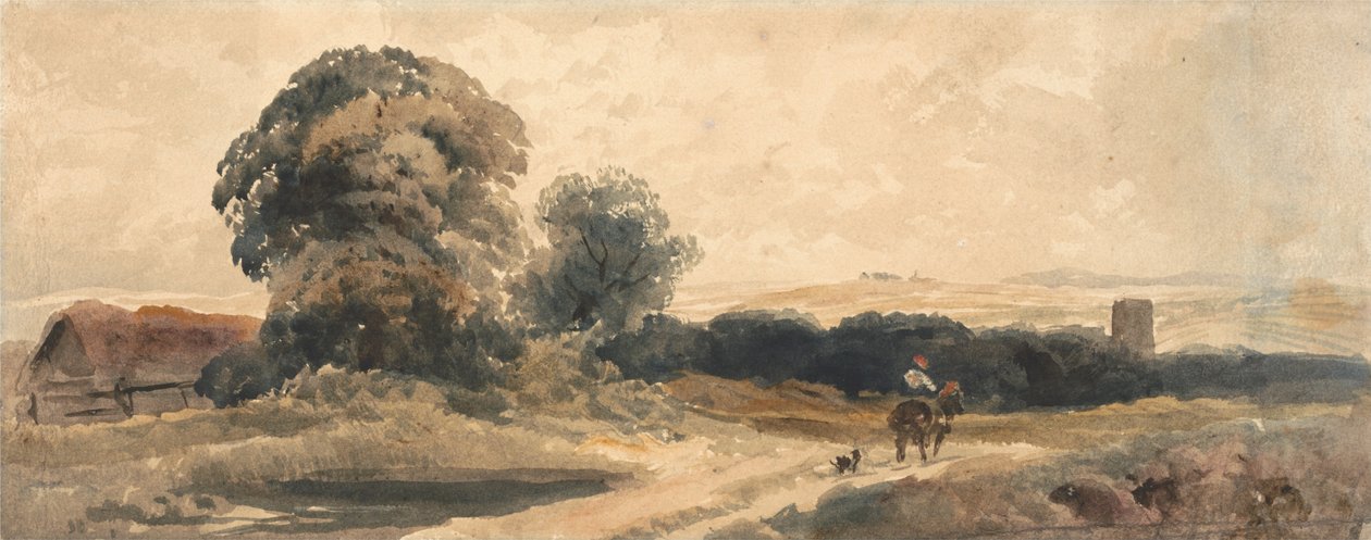 Yolculu Atlı Bir Köy Yolu by Peter de Wint
