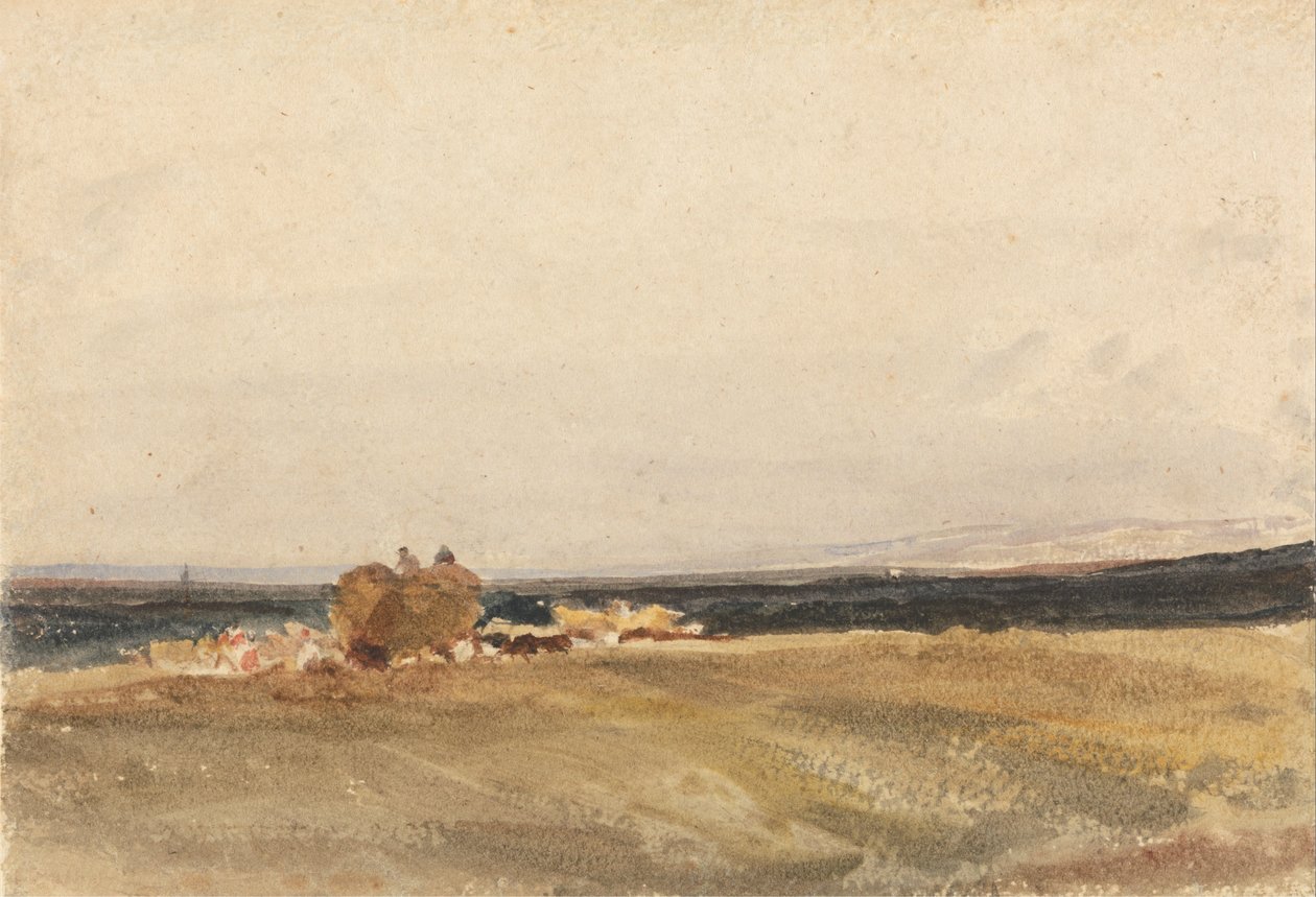 Açık Bir Peyzajda Bir Haywagon by Peter de Wint
