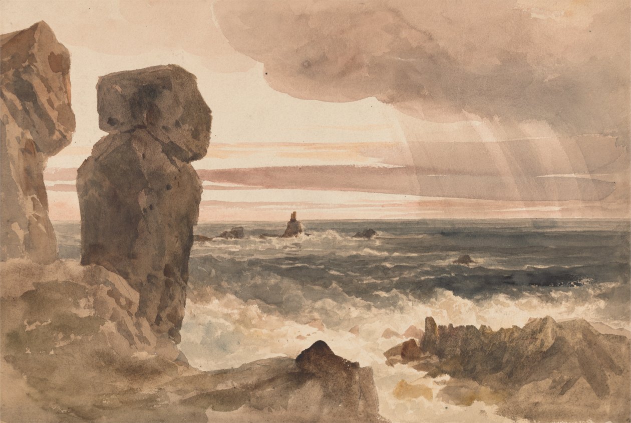 Kayalar Kertenkele, Cornwall ile Deniz Manzarası by Peter de Wint