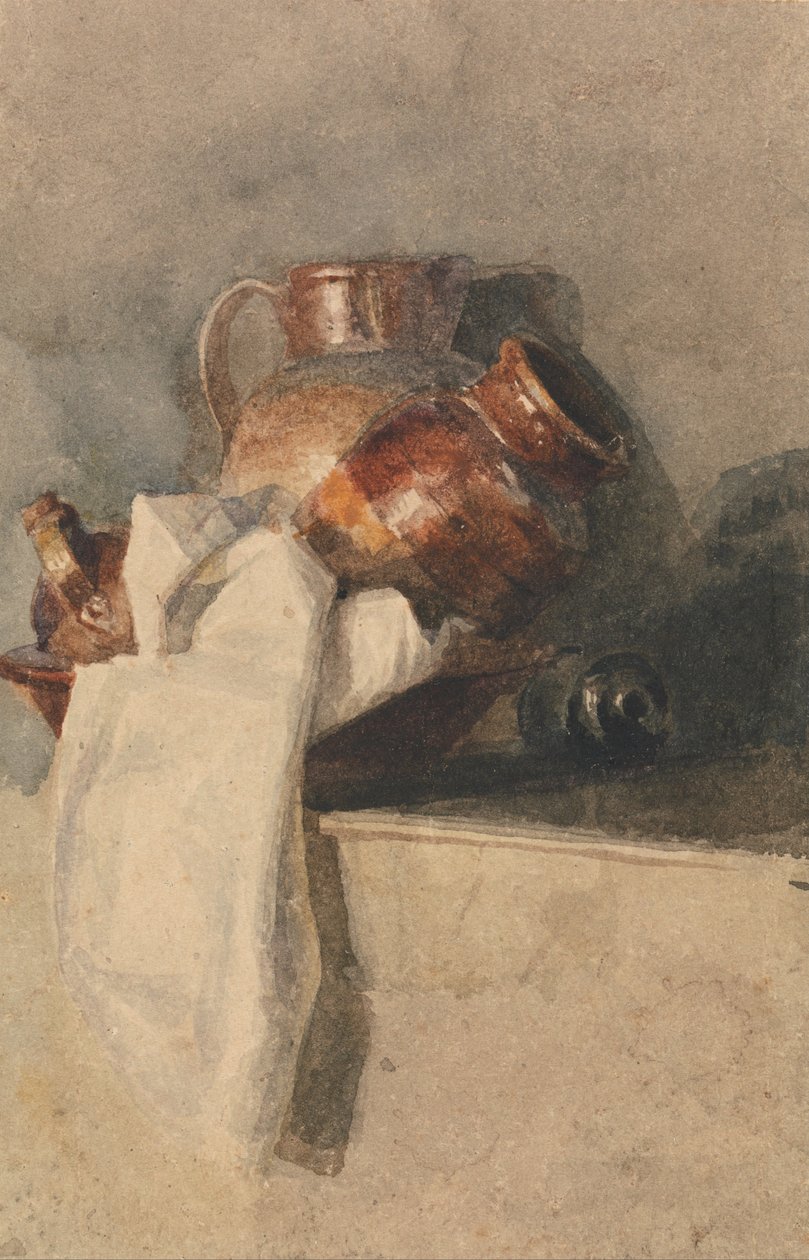 Rafta Sürahilerle Natürmort by Peter de Wint