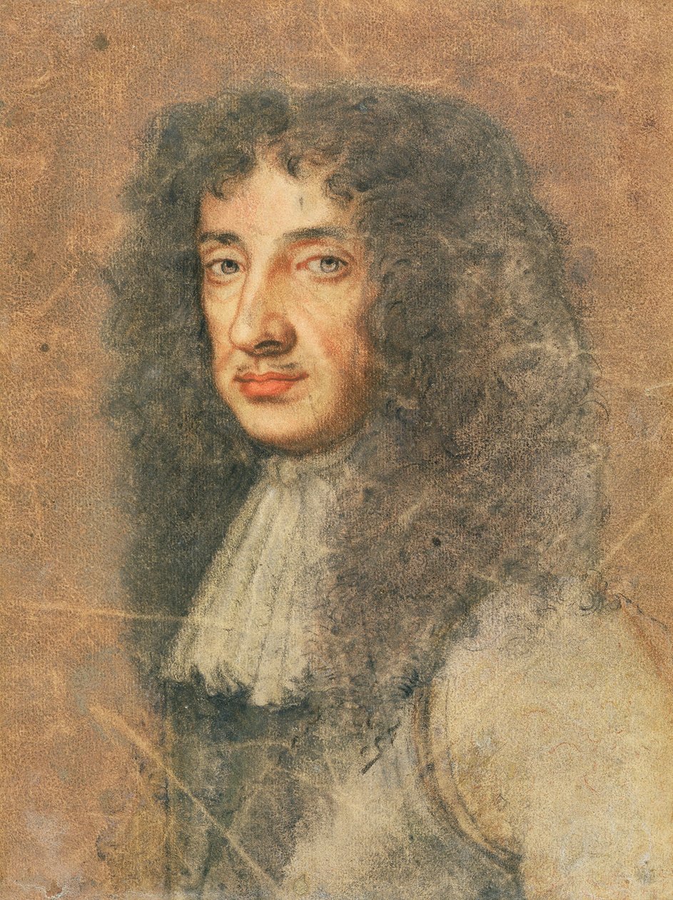Charles II, c.1675 (kağıt üzerinde renkli tebeşirler) by Peter Lely