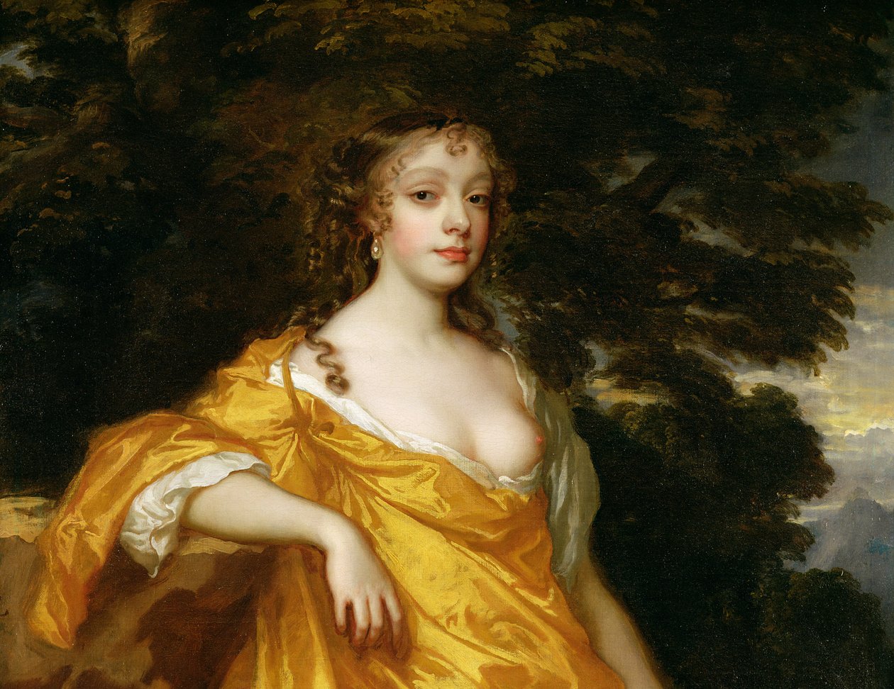 Diana Kirke, Daha Sonra Oxford Kontesi, c.1665-70, tuval üzerine yağlı boya, 118535 detayı by Peter Lely