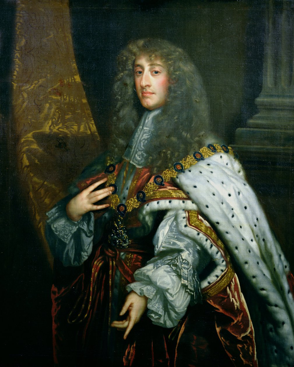 Jartiyer Elbiselerinde II. James'in (1633-1701) Portresi by Peter Lely