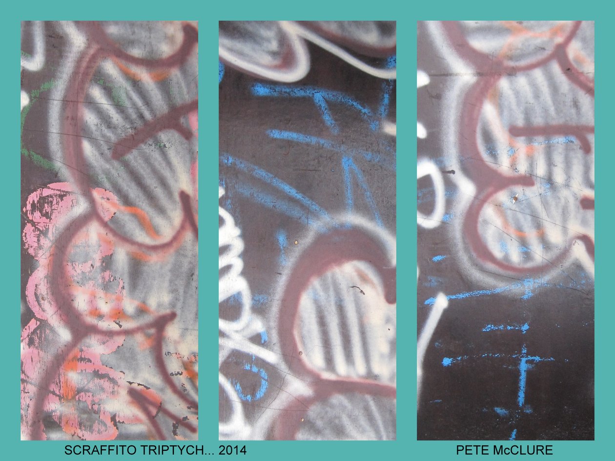SGRAFFITO TRIPTYCH, 2013, (fotomontaj) by Peter McClure