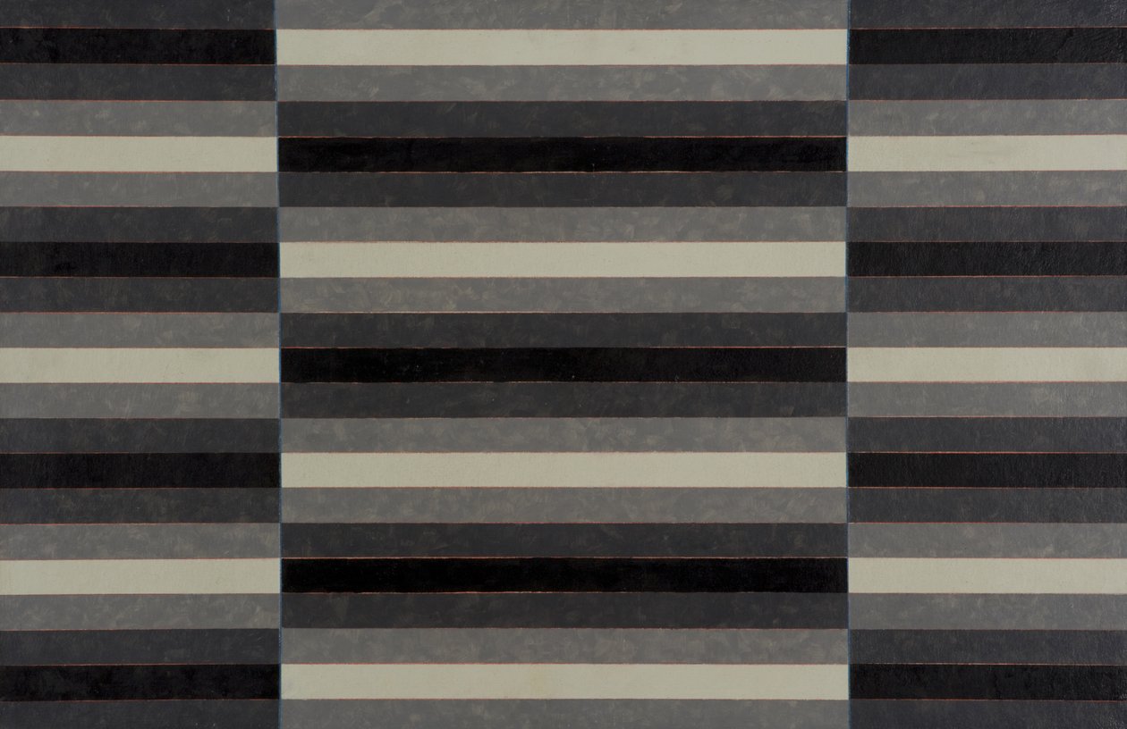 Çizgili Üç Parça No.4, 2003 (gemide akrilik) by Peter McClure