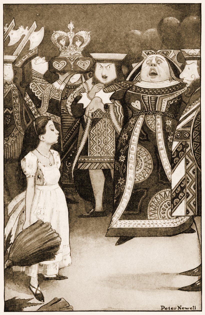 Başını kapalı, Lewis Carrolls Alices Adventures in Wonderland için illüstrasyon, 1901 by Peter Newell