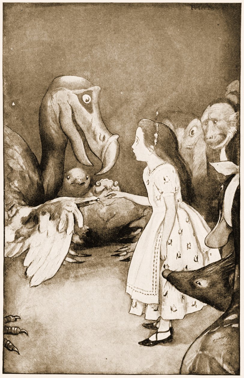 "Dodo, yüksüğü ciddiyetle takdim etti", Lewis Carroll