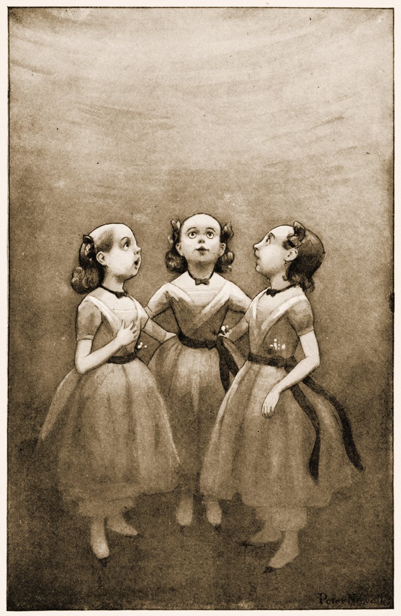 Bir kuyunun dibinde yaşıyorlardı, Lewis Carrolls Alices Adventures in Wonderland için illüstrasyon, 1901 by Peter Newell