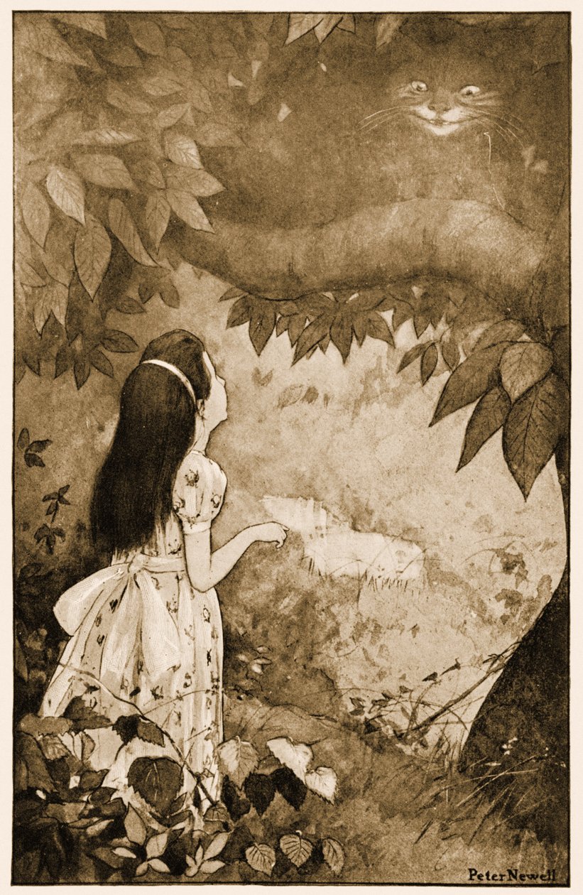 Bu sefer oldukça yavaş bir şekilde ortadan kayboldu, Lewis Carrolls Alices Adventures in Wonderland, 1901 by Peter Newell