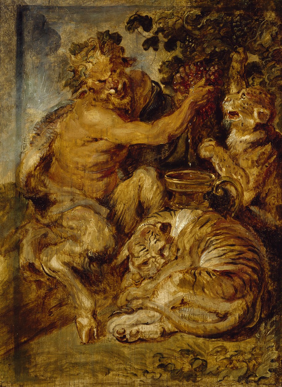 Üzümleri Kaplan ve Leoparla Basan Bir Satyr, c.1618 by Peter Paul Rubens