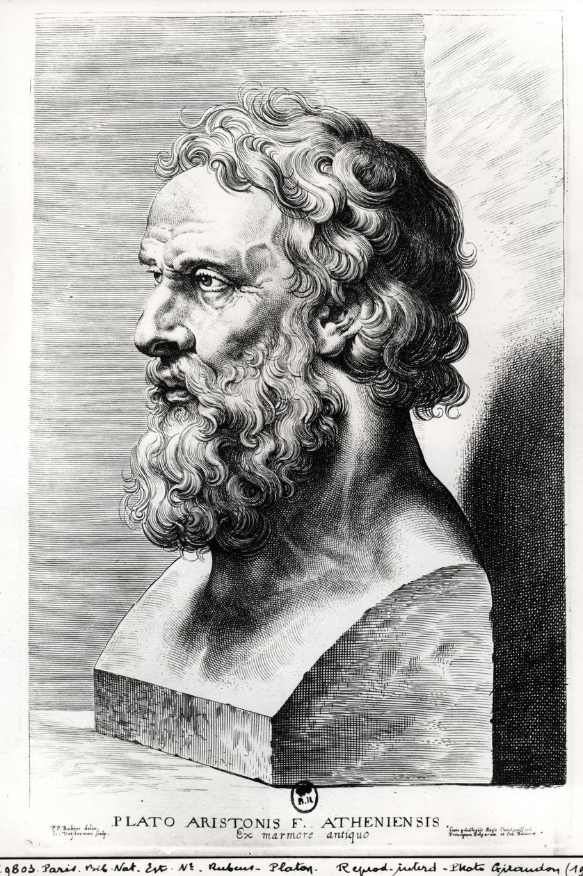 Lucas Emil Vorsterman (1595-1675) tarafından oyulmuş Platon büstü (c.427-c.348 BC) by Peter Paul Rubens