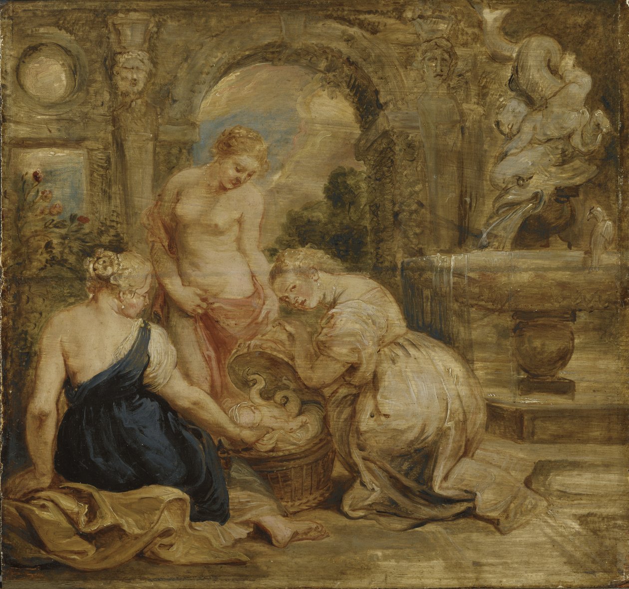 Cecrops" Kızları Bulan Erichtonius, c.1632 by Peter Paul Rubens