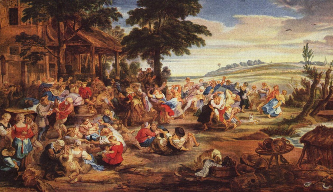 Şölen ve dans eden köylüler by Peter Paul Rubens