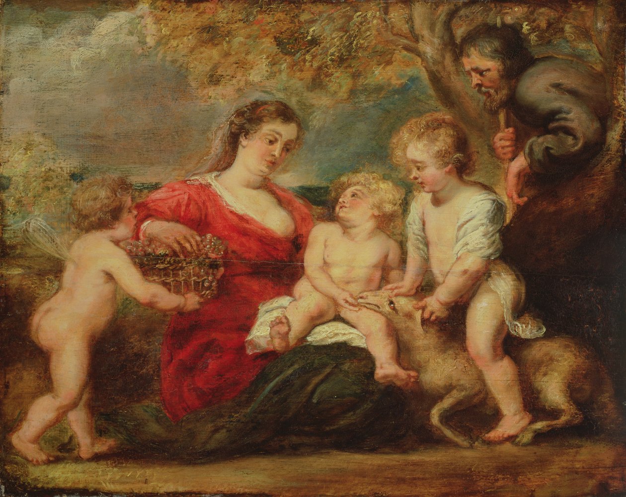 Bir Manzarada Kutsal Aile by Peter Paul Rubens