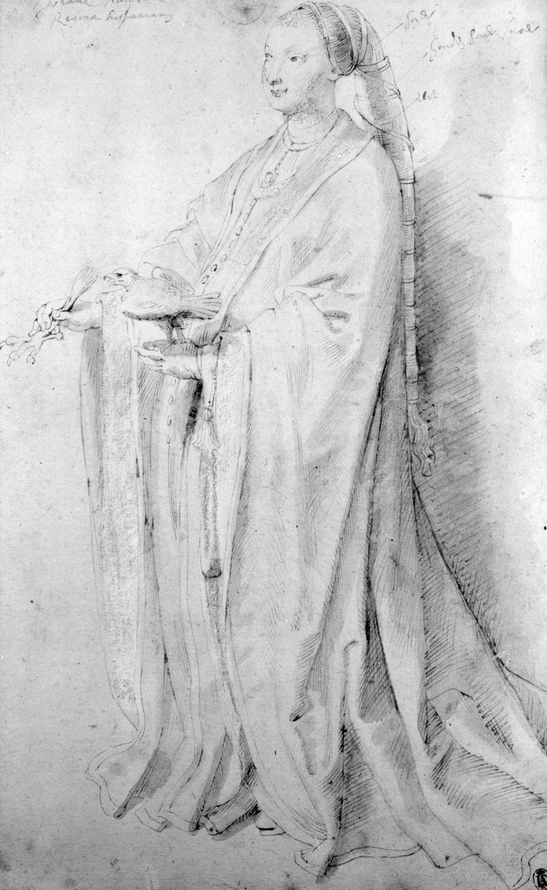 Joanna the Mad, İspanya Kraliçesi (kalem, mürekkep ve kağıt üzerinde yıkama) by Peter Paul Rubens