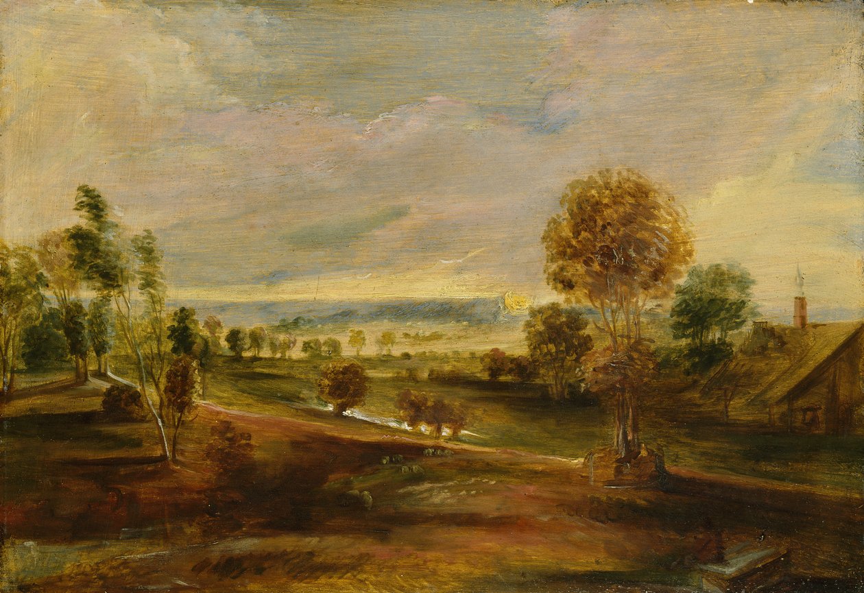 Çiftlik Binaları ile Peyzaj: Gün Batımı, 17. yüzyıl by Peter Paul Rubens