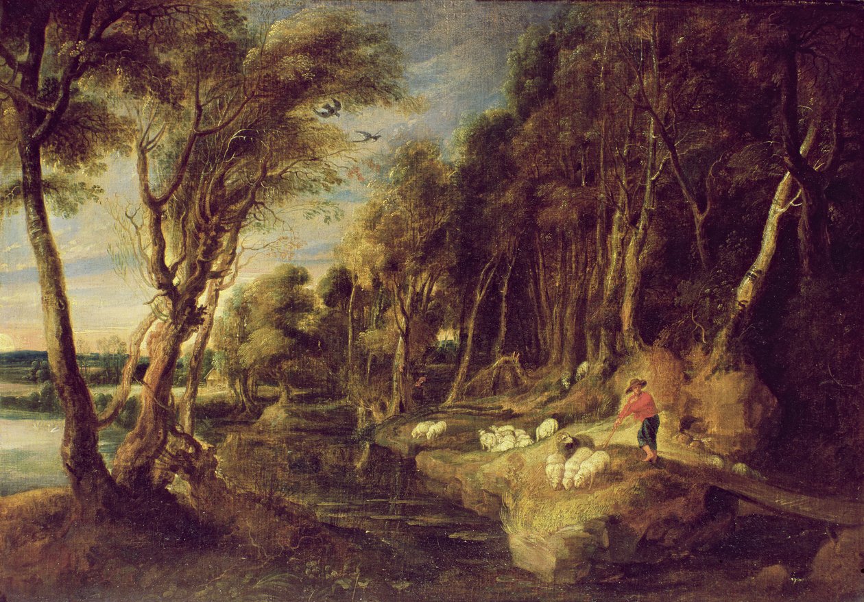 Bir çoban ile manzara by Peter Paul Rubens