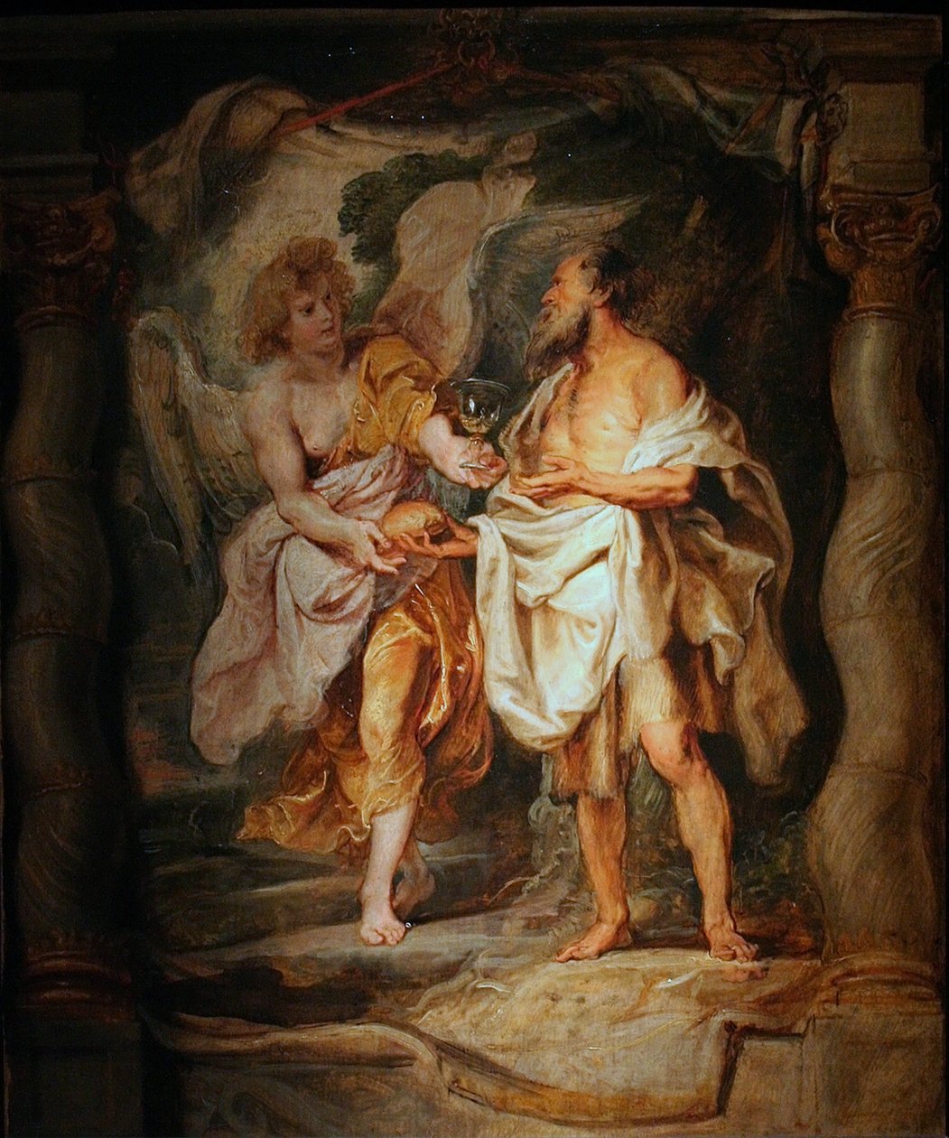İlyas peygamber bir melekten ekmek ve su alır.JPG by Peter Paul Rubens