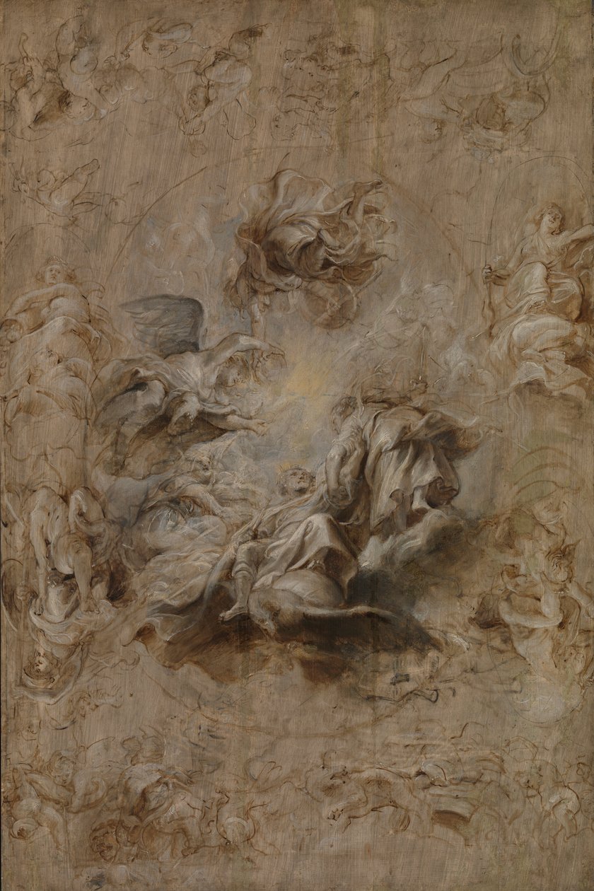 Ziyafet Evi Tavanı için Çoklu Eskiz by Peter Paul Rubens