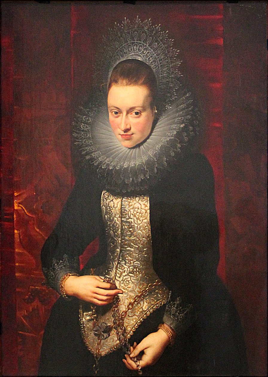 Tesbihli genç bir kadının portresi by Peter Paul Rubens