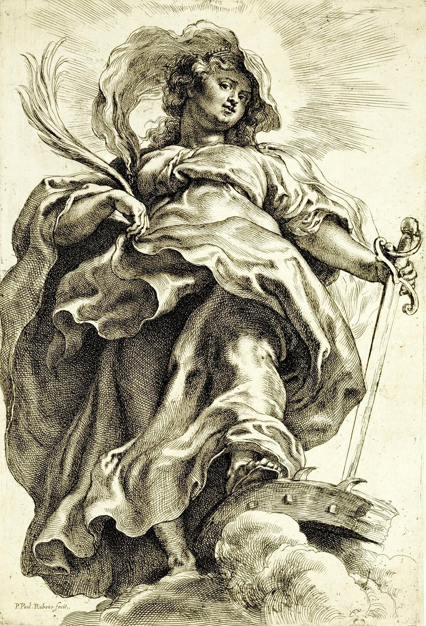 Bulutlarda Aziz Catherine (İskenderiyeli) by Peter Paul Rubens